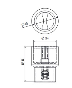 EMBOUT TENDEUR RAINURE, INOX, POUR TUBE Ø 34 MM