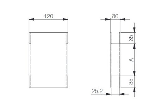 REHAUSSE DE RIDELLE, A = 130, ELOXEE