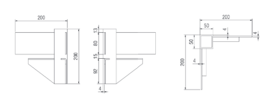 PIECE ANGLE ACIER ZINGUE AU FEU 50/50/4  POUR KIT MINI