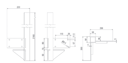 MONTANT ALU POUR MINI KIT, PLANCHER 19/30, ARRIERE GAUCHE, L = 2160 MM, ELOXE