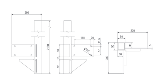 MONTANT ALU POUR MINI KIT, PLANCHER 19/30, ARRIERE, L = 2160 MM, ELOXE
