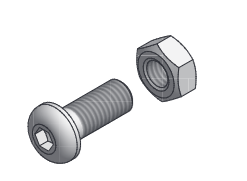 ECROU AUTOFREINE FORME BASSE AVEC ANNEAU POLYAMIDE, INOX A4, M8, DIN 985, ISO 10511