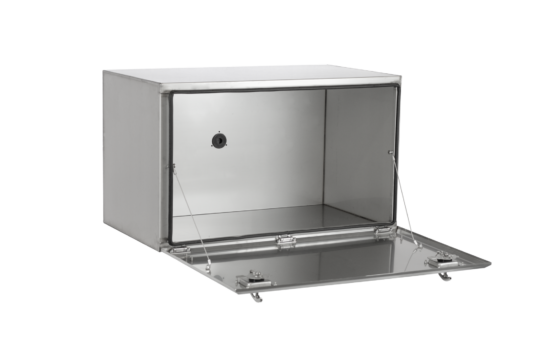 COFFRE INOX COUVERCLE MAT, 2 FERMETURES 800X400X400