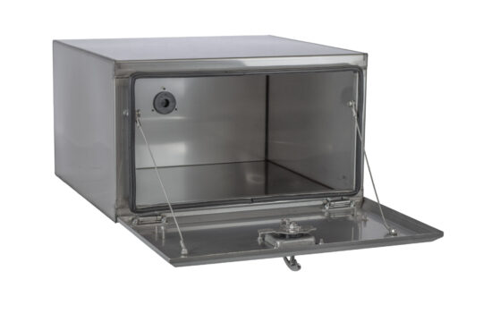 COFFRE INOX COUVERCLE MAT, 1 FERMETURE 600X500X500
