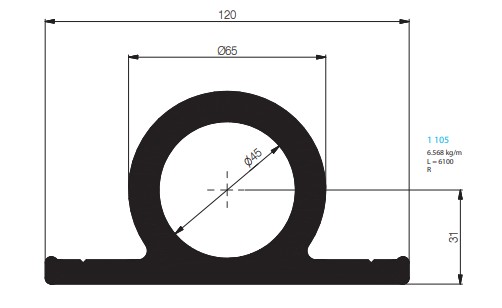 TRAVERSE BASCULANT POUR BOULES Ø 45 (80)