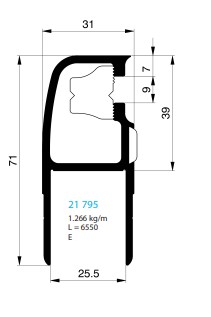 BORDURE D'EXTREMITE ARRIERE POUR KINNEGRIP TYPE K20