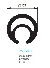 TUBE ROND ALUMINIUM POUR BACHE Ø27
