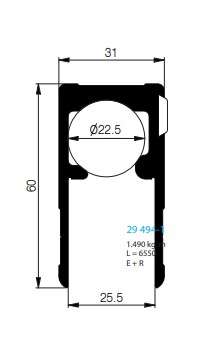 BORDURE D'EXTREMITE RENFORCEE POUR VIGIE 60/31 MM