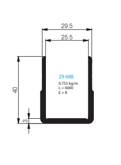 BORDURE D'EXTREMITE POUR SNAPLOCK 25 MM