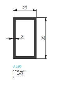 TUBE ALUMINIUM 35/20