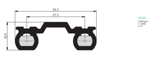 PROFIL DE SEGMENT 94/32 MM
