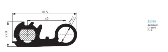 PROFIL DE SEGMENT 70/27 MM