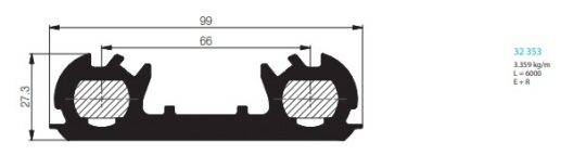 PROFIL DE SEGMENT 99/27 MM