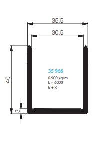 BORDURE D'EXTREMITE POUR PROFILS 30 MM