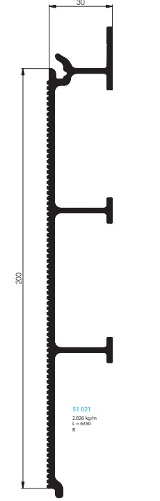PLANCHER ALUMINIUM SIMPLE PAROIE, STRIE, 30 MM (200)