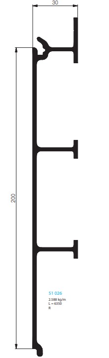 PLANCHER ALUMINIUM SIMPLE PAROIE, LISSE, 30 MM (200)