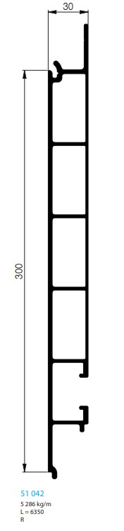 PLANCHER ALUMINIUM DOUBLE- PAROIE, LISSE + CLAMES, 30 MM (300)