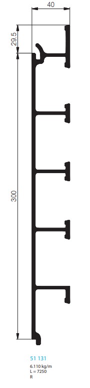 PLANCHER ALUMINIUM SIMPLE PAROIE, LISSE, 40 MM (300)