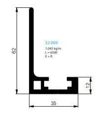PROFIL DE GUIDAGE ALUMINIUM POUR RIDELLE ELEVATRICE