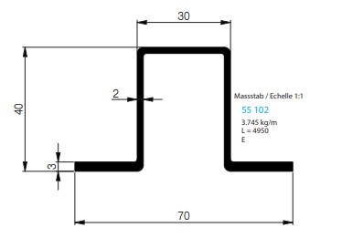 PROFIL OMEGA POUR TOIT SLIDER