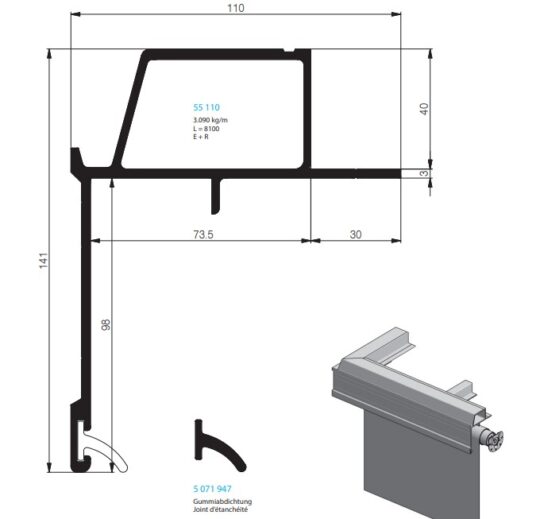 PROFIL DE CADRE POUR PAVILLON FIXE