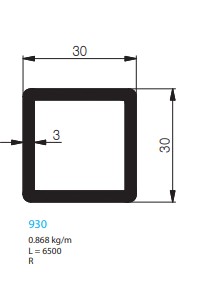 TUBE ALUMINIUM 30/30