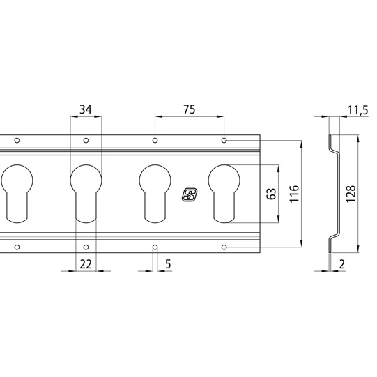 RAIL D'ARRIMAGE L = 3000 MM
