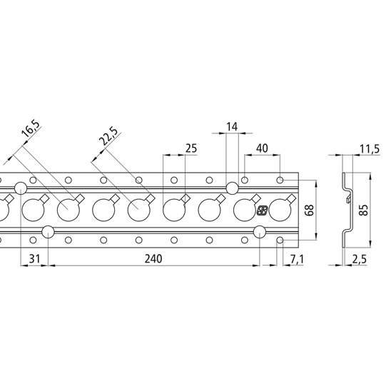 RAIL D'ARRIMAGE  L = 3050 MM