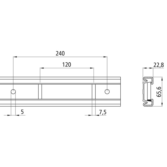 RAIL D'ARRIMAGE  3115, ALU, L=