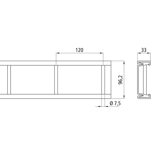 RAIL ARRIMAGE 90X30, ALU