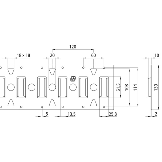 RAIL D'ARR.FENTE-TROU 3008-FL