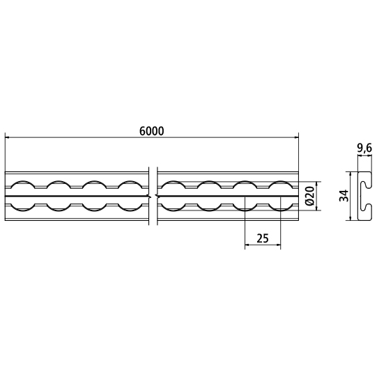 RAIL D'ARRIMAGE AIRLINE 4002AL - 6000 mm