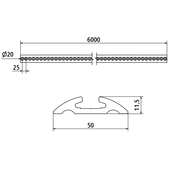 RAIL D'ARRIMAGE AIRLINE 4001- 6000 mm
